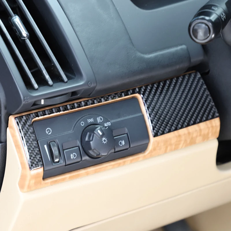 Для Land Rover Freelander 2 L359 2007-2012, рамка переключателя автомобильных фар из мягкого углеродного волокна, наклейки для отделки автомобильных аксессуаров 0