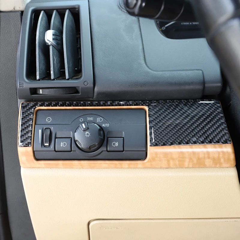 Для Land Rover Freelander 2 L359 2007-2012, рамка переключателя автомобильных фар из мягкого углеродного волокна, наклейки для отделки автомобильных аксессуаров 2