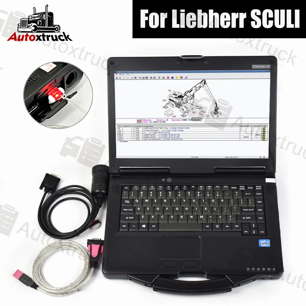 Для диагностического программного обеспечения Liebherr Ноутбук CF53 Liebherr SCULI Diagnostik Кран Экскаватор Диагностический Инструмент Для Грузовиков 0