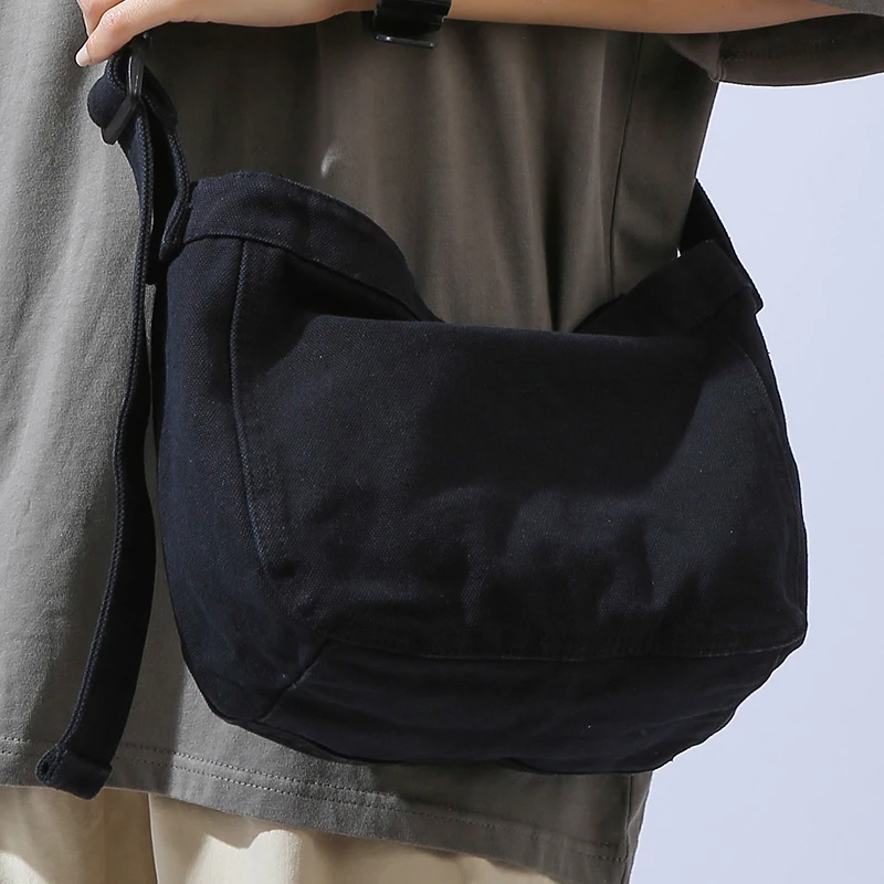 Женская черная ретро-сумка через плечо, экологичная женская сумка для покупок из холста среднего размера, простые портативные женские качественные сумки через плечо 1