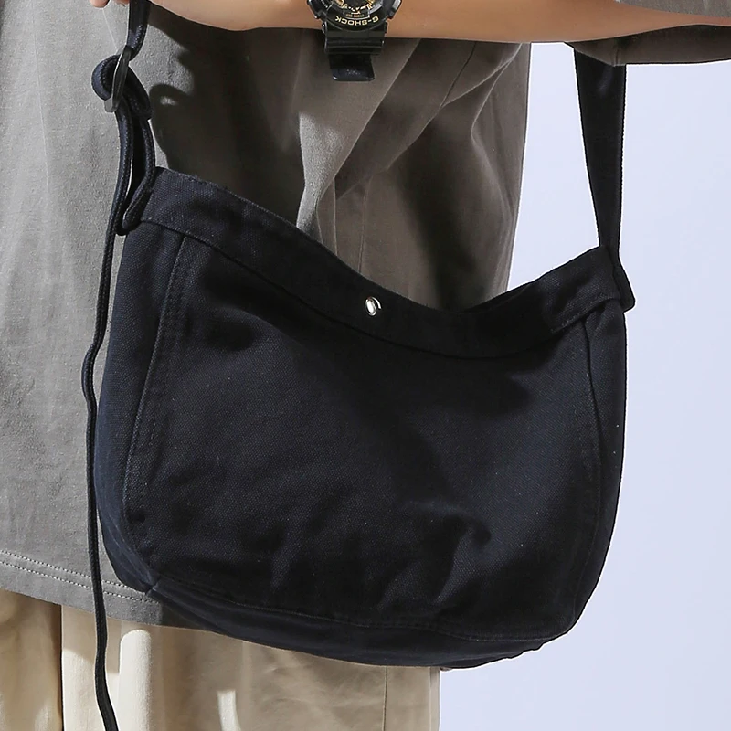 Женская черная ретро-сумка через плечо, экологичная женская сумка для покупок из холста среднего размера, простые портативные женские качественные сумки через плечо 3