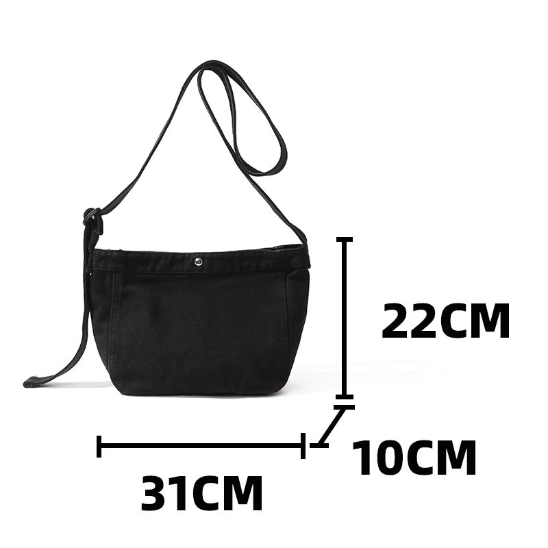 Женская черная ретро-сумка через плечо, экологичная женская сумка для покупок из холста среднего размера, простые портативные женские качественные сумки через плечо 5