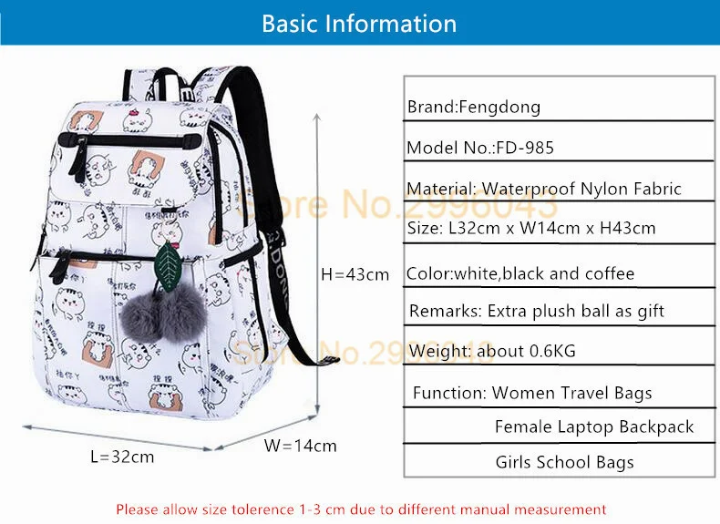 Женский школьный рюкзак Fengdong, школьные сумки с USB-разъемом для девочек, черный рюкзак, плюшевый мяч, школьная сумка для девочек, украшение в виде бабочки 3