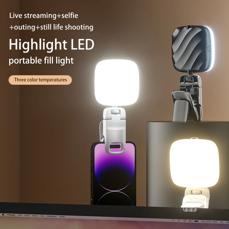 Заполняющий Свет Мобильного телефона Handheld LED Live Mini Clip-On Lighting 2500-6000K С Регулируемой Яркостью Для Портативного Компьютера Iphone Selfie Fill-in 0