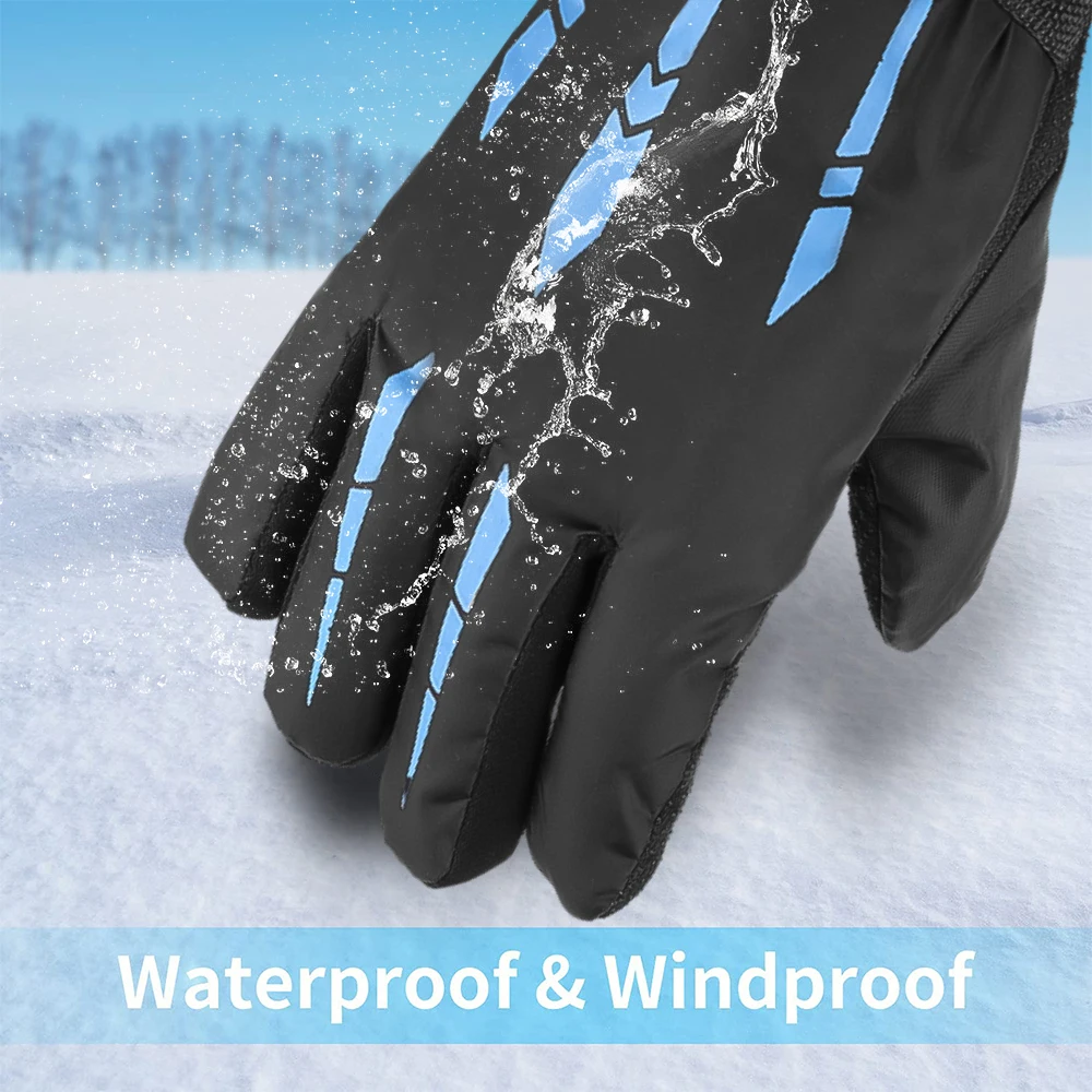 Зимние велосипедные перчатки, мужские уличные водонепроницаемые перчатки для катания на лыжах, пеших прогулок, мотоцикла, теплые варежки, нескользящие перчатки, Термальные спортивные перчатки 3