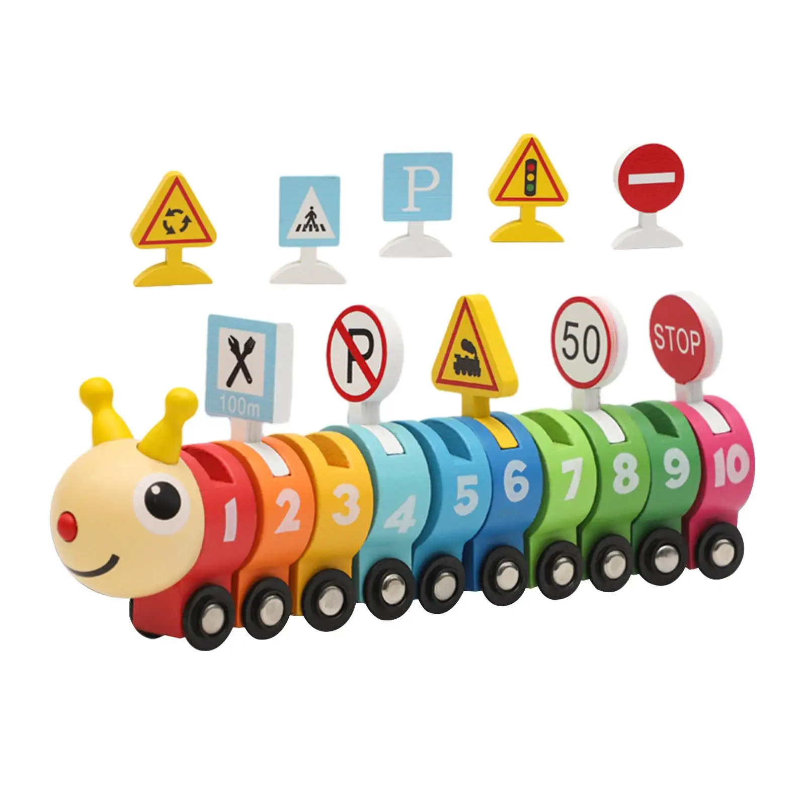 Игрушечный поезд с животными, Дорожный знак, Математическая развивающая игра, Идеи подарков, Строящий поезд для детей, мальчиков и девочек 1, 2, 3 лет 1