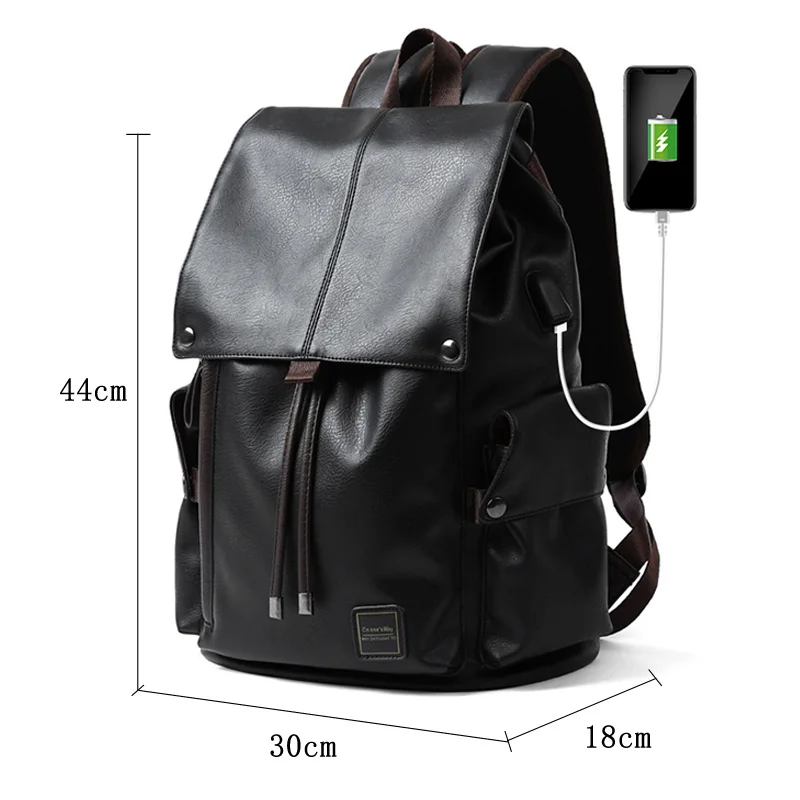 Известный бренд, кожаный рюкзак в школьном стиле, сумка для колледжа, простой дизайн, мужские водонепроницаемые повседневные рюкзаки Mochila 2021 0