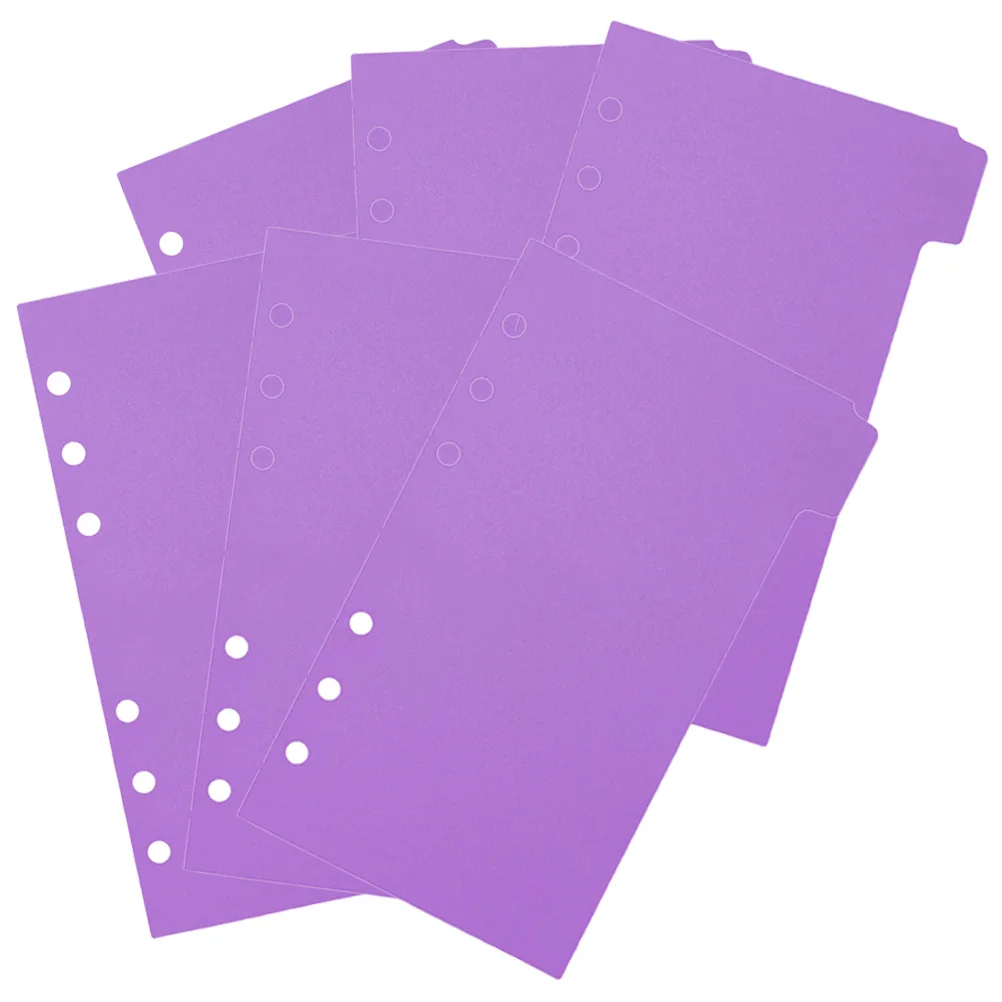 Карманный разделитель для папок фиолетового цвета, аксессуары для папок, 6 разделителей, язычки 3