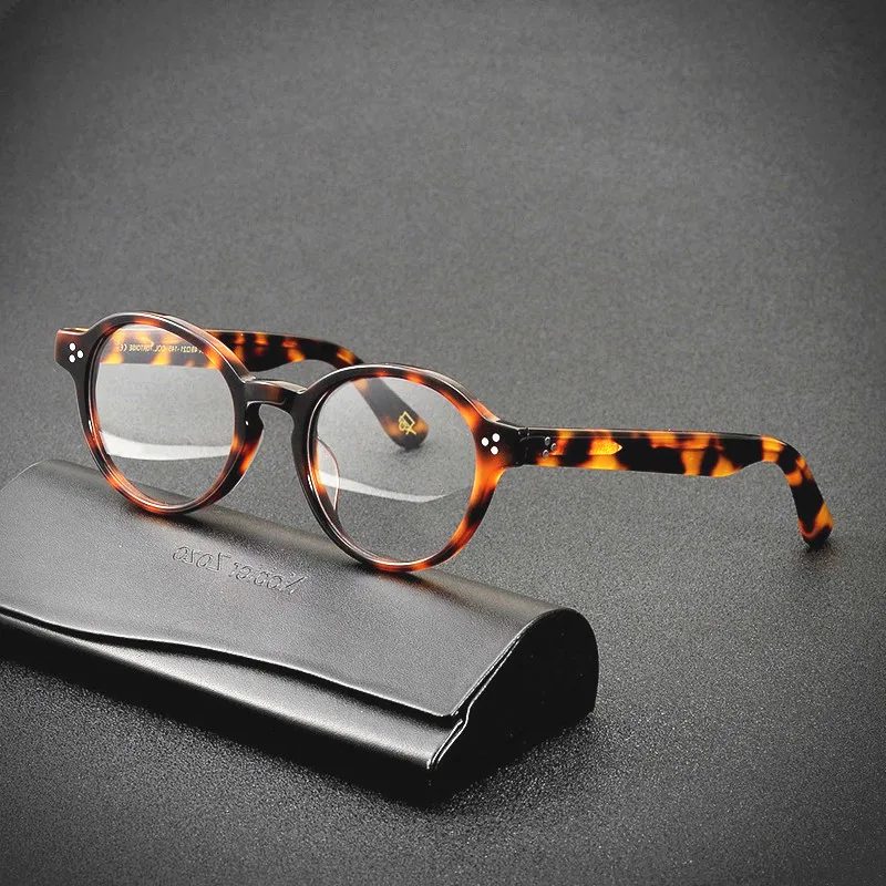Круглая оправа для очков в стиле ретро, мужские очки в широкой оправе из ацетата черепахового цвета, оптические очки ручной работы, оправа для очков по рецепту близорукости 0