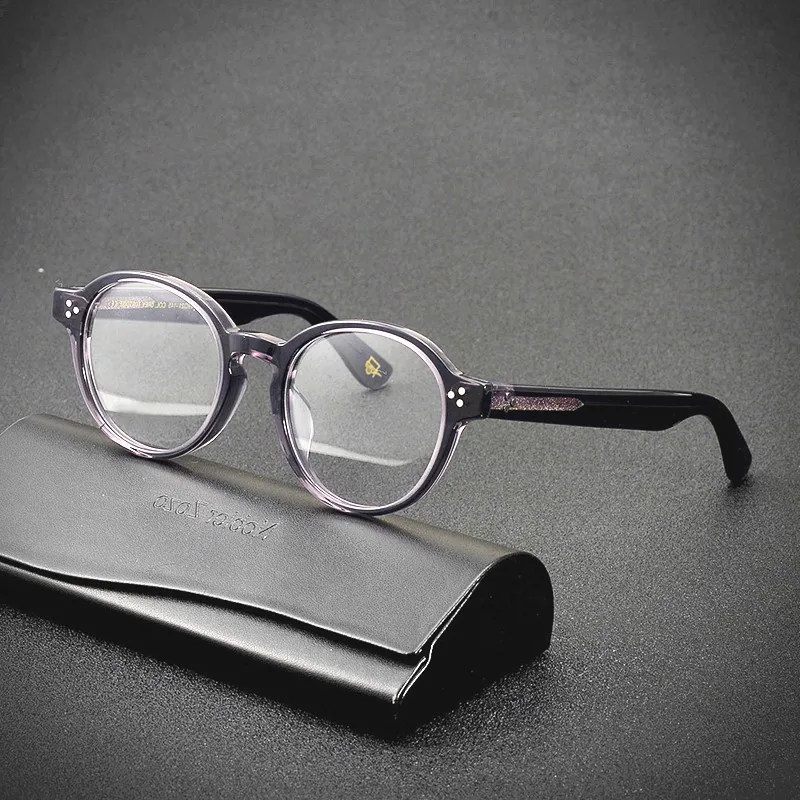 Круглая оправа для очков в стиле ретро, мужские очки в широкой оправе из ацетата черепахового цвета, оптические очки ручной работы, оправа для очков по рецепту близорукости 2