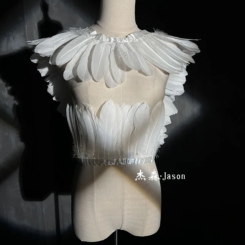 Кружевные аксессуары из длинных перьев, высококачественные перья ручной работы, дизайнерские ткани по краю юбки 2