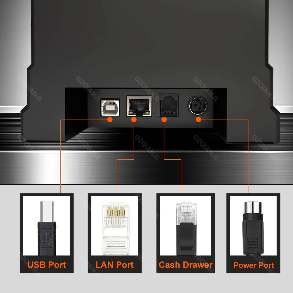 Кухонный чековый термопринтер Lan Bluetooth 80 мм, печатающий денежные квитанции, многофункциональные машины для малого бизнеса и настенного 5