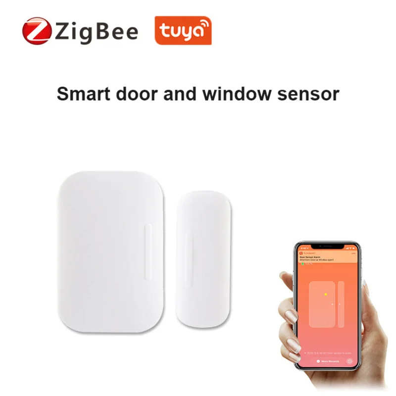 Маленький дверной датчик Zigbee Smart Life с датчиками открытия/закрытия дверей и окон с низким энергопотреблением 5