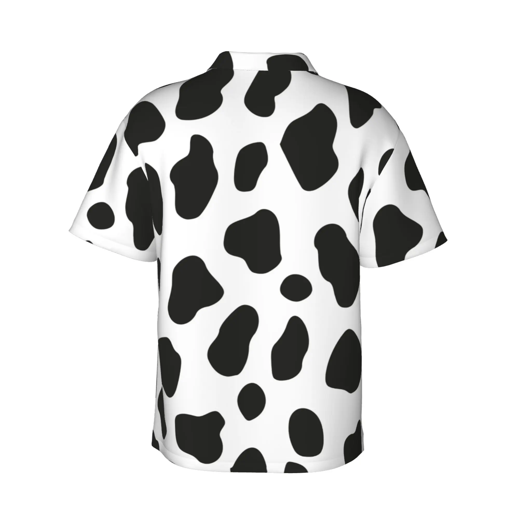 Мужские повседневные гавайские рубашки из коровьей кожи, пляжные рубашки на пуговицах с коротким рукавом, рубашки с тропическим цветочным рисунком 2