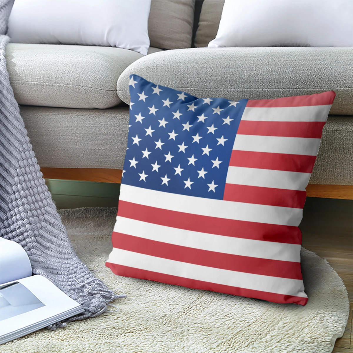 Наволочка для домашнего декора WUZIDREAM с флагом Соединенных Штатов Америки, Украшение наволочки, Декоративная подушка для наволочки 5