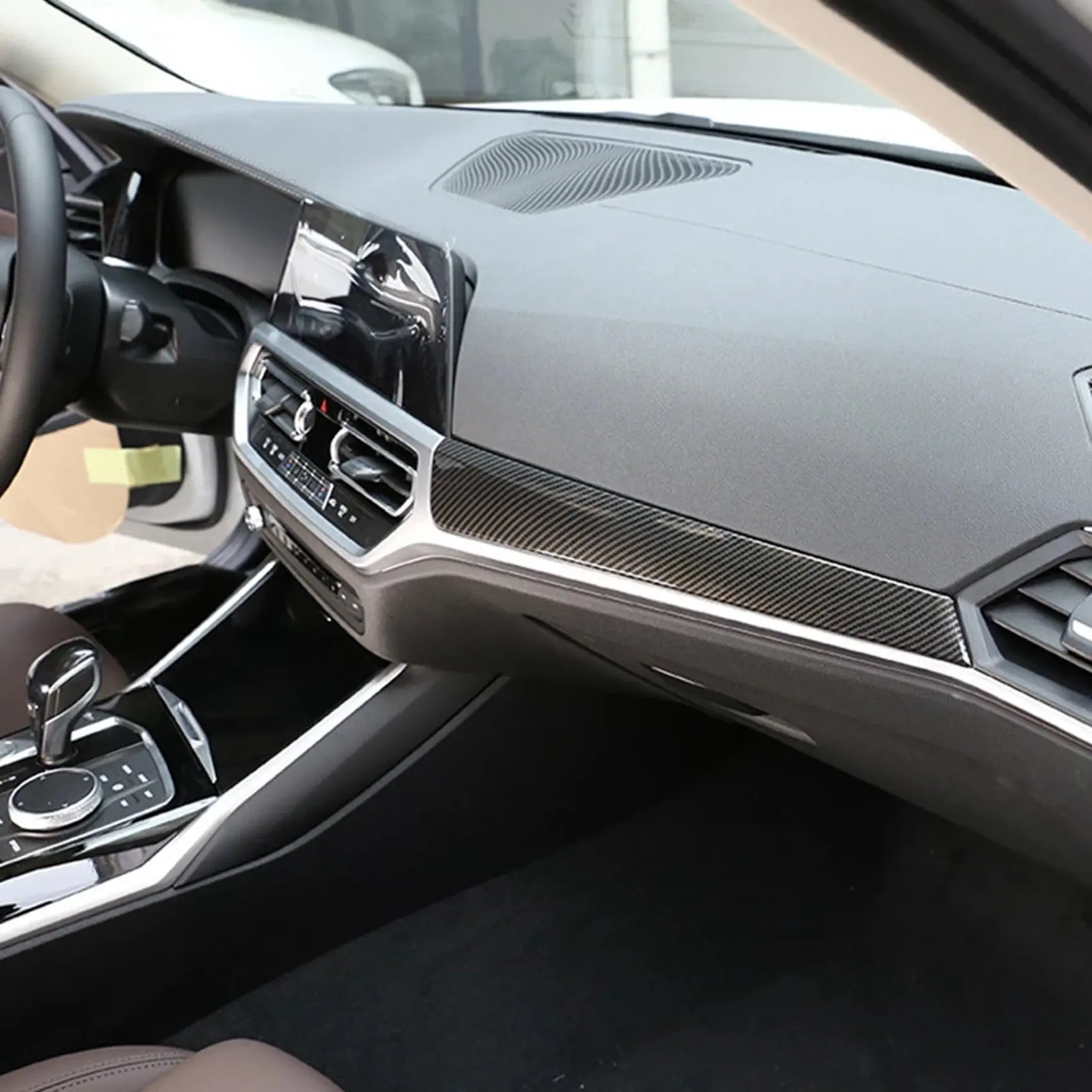 Накладка на приборную панель центральной консоли для BMW 3 серии G20 G28 2020 LHD Наклейки для интерьера в стиле углеродного волокна 3