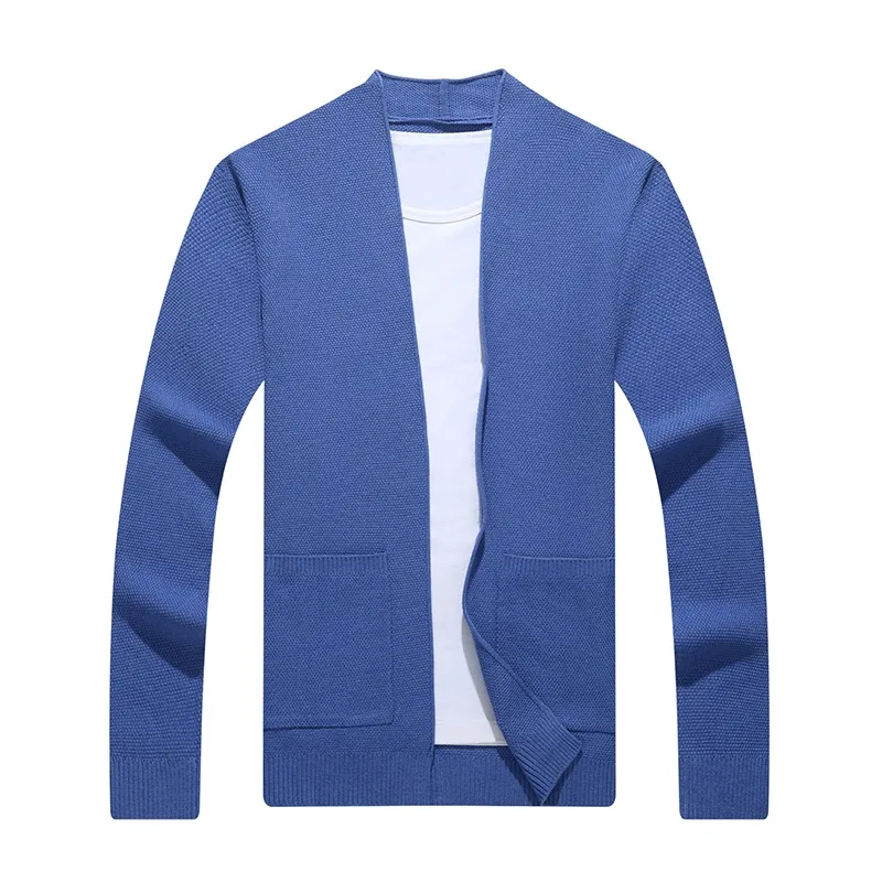 Осенне-зимний кардиган 2023, мужские повседневные свитера с однотонной эластичной драпировкой, вязаное пальто, кардиган, корейский вязаный свитер Rajut, мужской 4