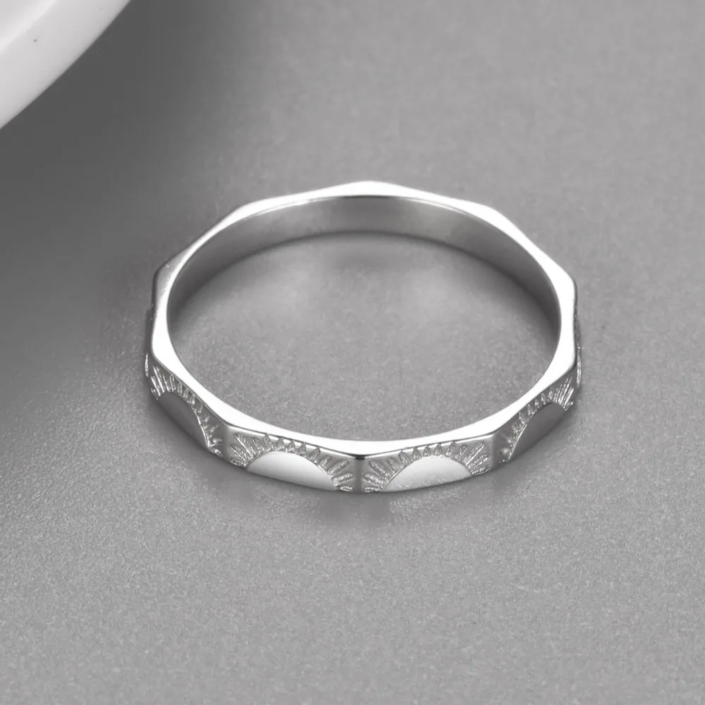 Подлинное изящное кольцо с печаткой Sun, кольца из стерлингового серебра 925 пробы, для женщин, 18-каратное позолоченное наращиваемое кольцо, обручальные ослепительные кольца 1