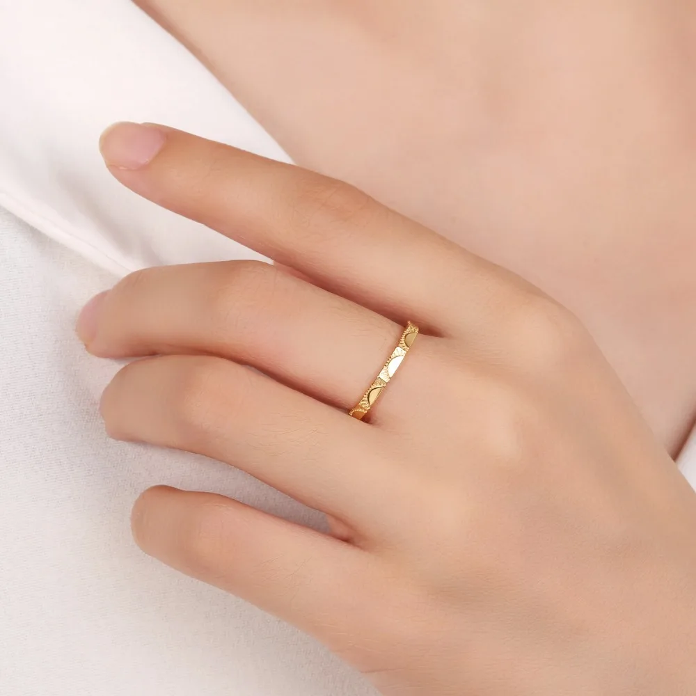 Подлинное изящное кольцо с печаткой Sun, кольца из стерлингового серебра 925 пробы, для женщин, 18-каратное позолоченное наращиваемое кольцо, обручальные ослепительные кольца 4