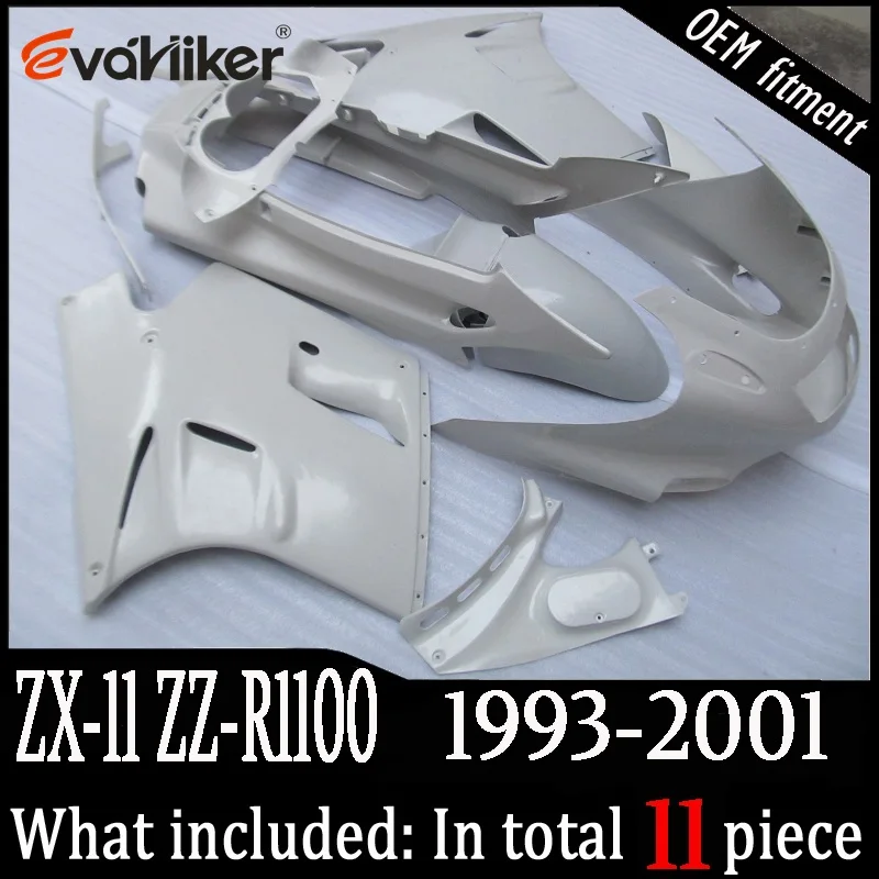 Полные комплекты обтекателей для ZX11 ZZ-R1100 1993 1994 1995 1996 1997 1998 1999 2000 2001 серебряный ZX-11R Обтекатели из АБС-пластика 2