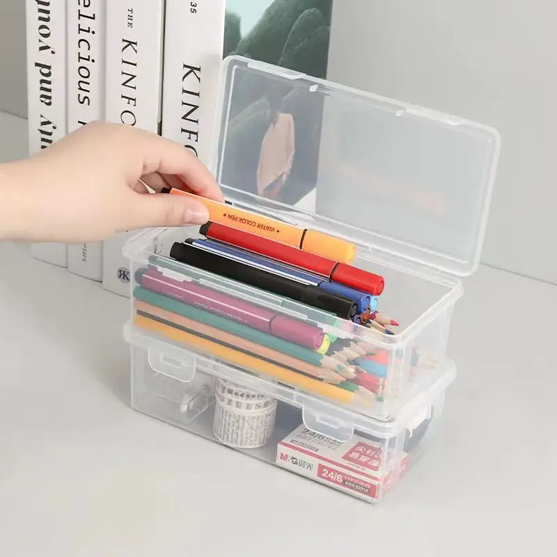 Прозрачный футляр для канцелярских принадлежностей Большой емкости, Хранение карандашей, Хранение цветных карандашей, Детская сумка для рисования карандашами 0