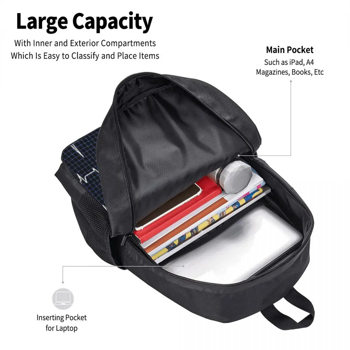 Простая стильная студенческая школьная сумка, водонепроницаемый повседневный рюкзак большой емкости, дорожный рюкзак для ноутбука 3