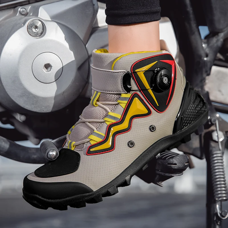 Профессиональные мужские мотоциклетные ботинки с высокими щиколотками, мужские ботинки большого размера 39-46, уличная обувь для шоссейных мотоциклов 0