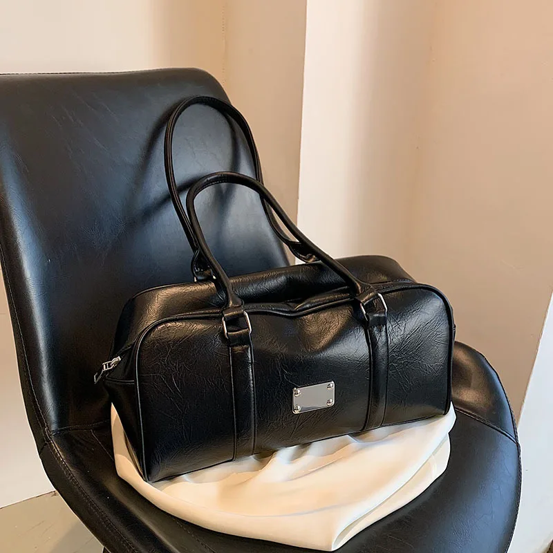Роскошная модная женская сумка-тоут, ретро-сумка из искусственной кожи, кошелек, однотонные сумки через плечо для женщин, Корейская повседневная сумка для поездок на работу 1