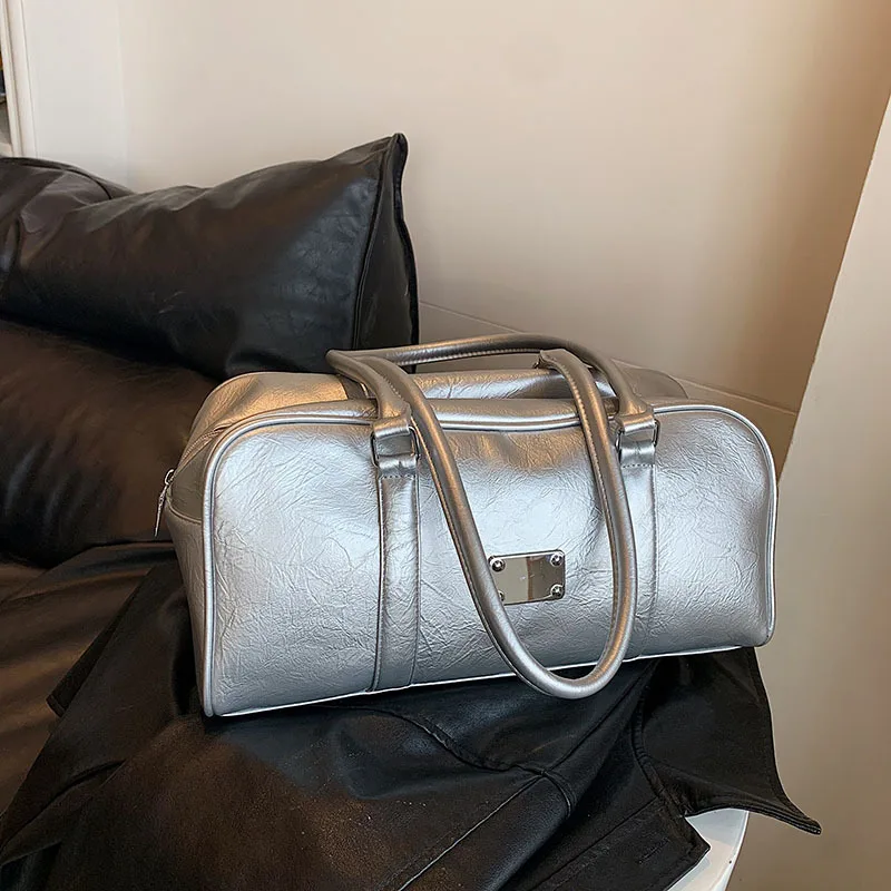Роскошная модная женская сумка-тоут, ретро-сумка из искусственной кожи, кошелек, однотонные сумки через плечо для женщин, Корейская повседневная сумка для поездок на работу 2