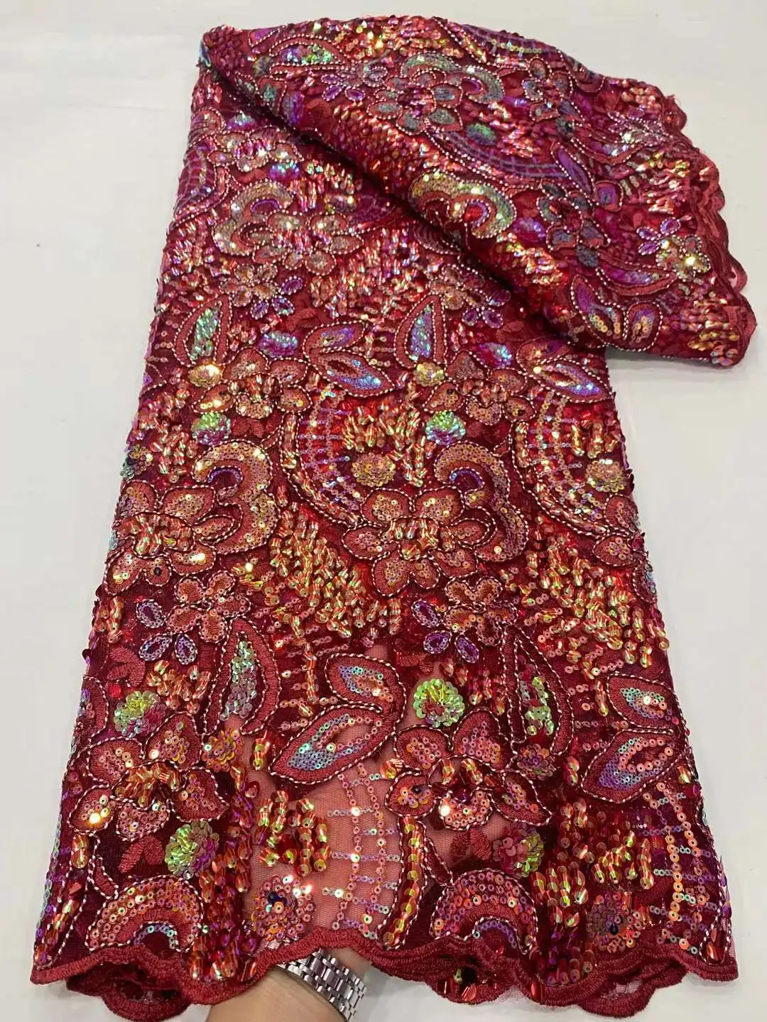 Роскошное издание Африканской кружевной ткани 2023 года, новейшая зеленая индийская ткань Сари, высококачественный тюль, кружевная ткань с 3D блестками, свадебное платье 3