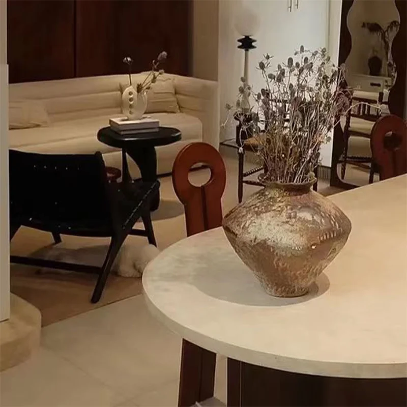 Роскошный Обеденный Стол в скандинавском стиле Современный Простой Европейский Овальный Обеденный Стол Art Marble Conjuntos De Sala De Jantar Кухонная Мебель 4