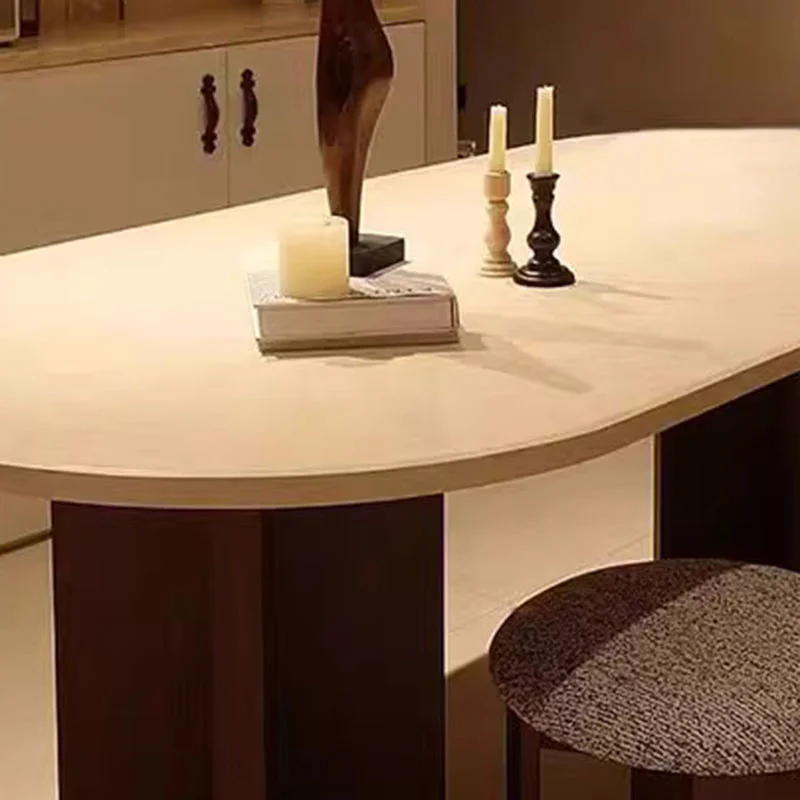 Роскошный Обеденный Стол в скандинавском стиле Современный Простой Европейский Овальный Обеденный Стол Art Marble Conjuntos De Sala De Jantar Кухонная Мебель 5