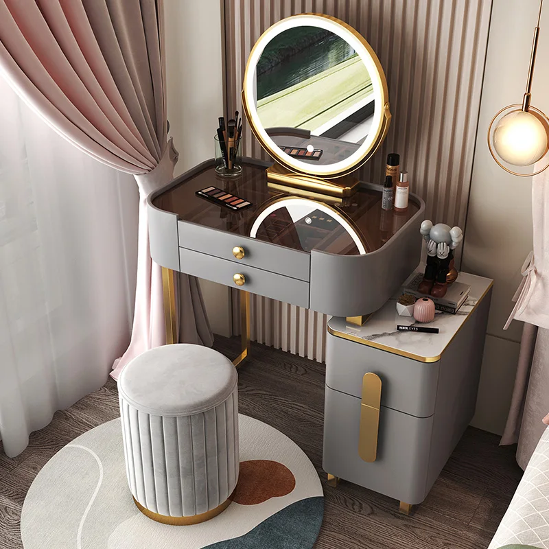 Роскошный скандинавский туалетный столик, выдвижной шкаф, Современный туалетный столик для макияжа, Классическая белая мебель Tocador Maquillaje Для макияжа 5