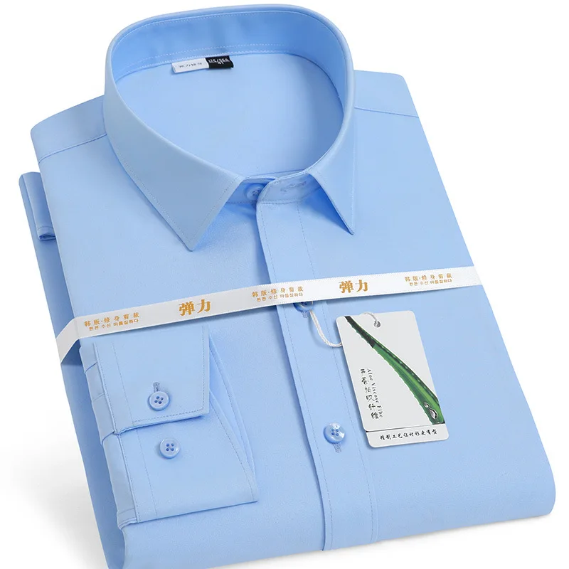 Рубашка JD, мужская деловая официальная одежда с длинным рукавом, тонкая весенне-осенняя стрейчевая рубашка, рубашка для шафера, Белая рубашка для мужчин 2