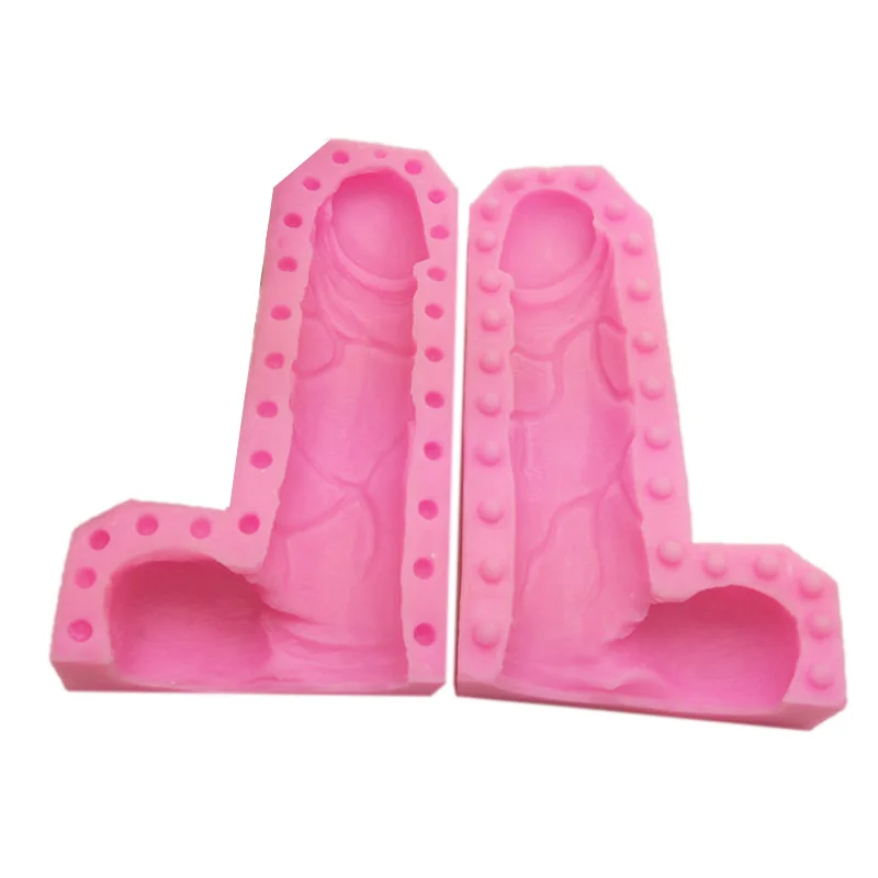 Силиконовая форма для мыла, 3D форма для украшения торта для взрослых, гипсовая свеча из шоколадной смолы, сексуальный мужской пенис, мужские органы, Розовый 3