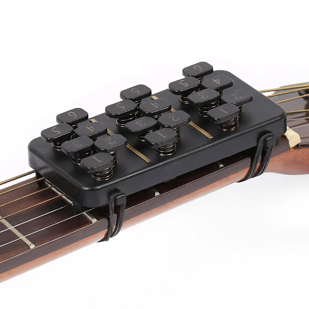Система обучения аккордам народной гитары, одноклавишный тренажер для гитарных аккордов с 18 кнопками, учебное пособие для струнных инструментов 5