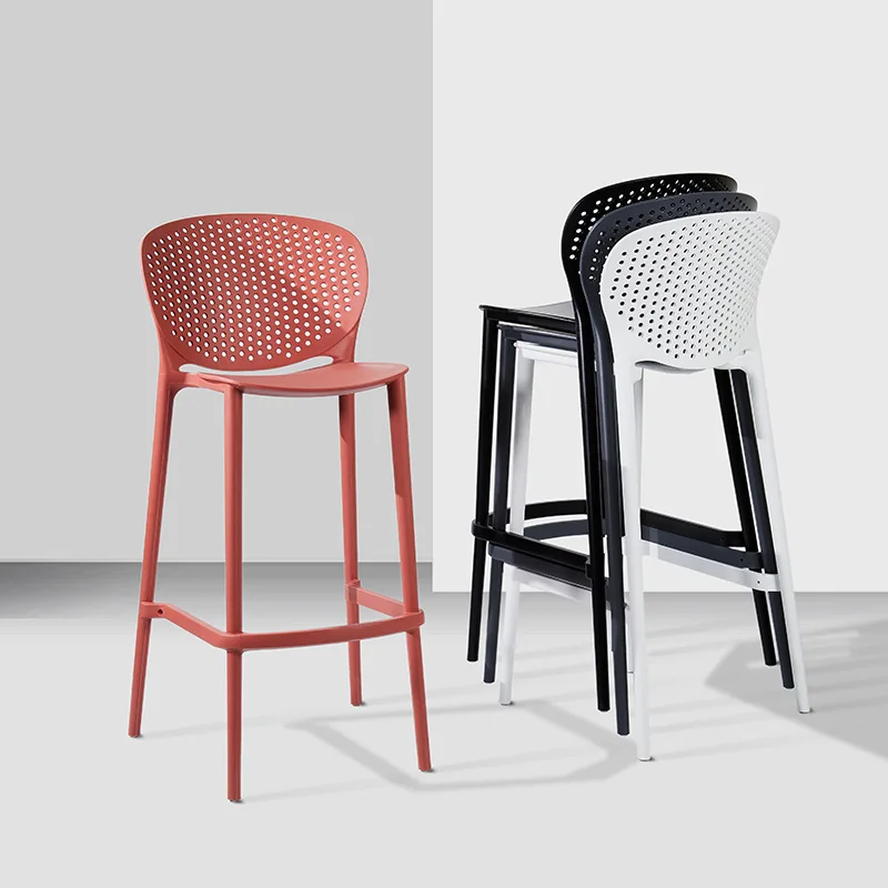 Скандинавский дизайнерский легкий роскошный барный стул ins home пластиковый минималистичный барный стул, высокий табурет для бара 1