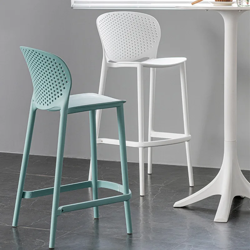 Скандинавский дизайнерский легкий роскошный барный стул ins home пластиковый минималистичный барный стул, высокий табурет для бара 2