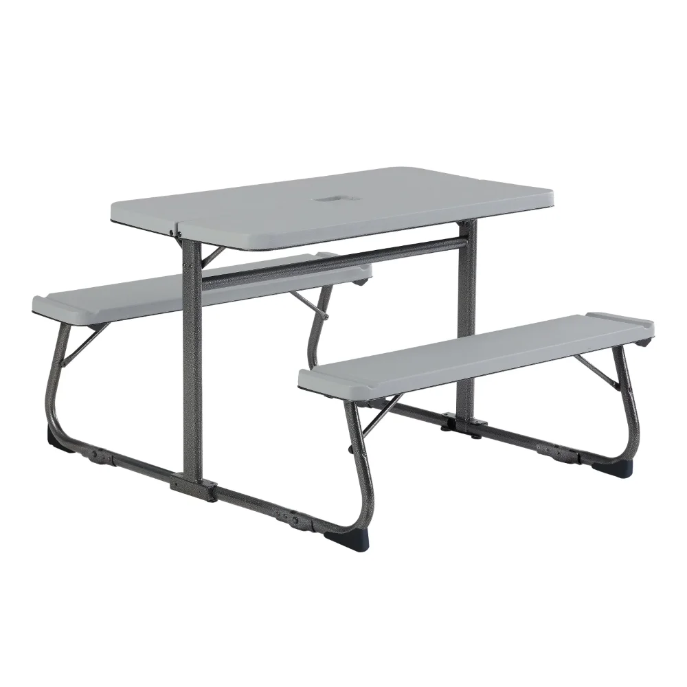 Складной стол для занятий с ребенком Складной стол для занятий с ребенком Стол с серой текстурной поверхностью из стали и пластика 33,11 
