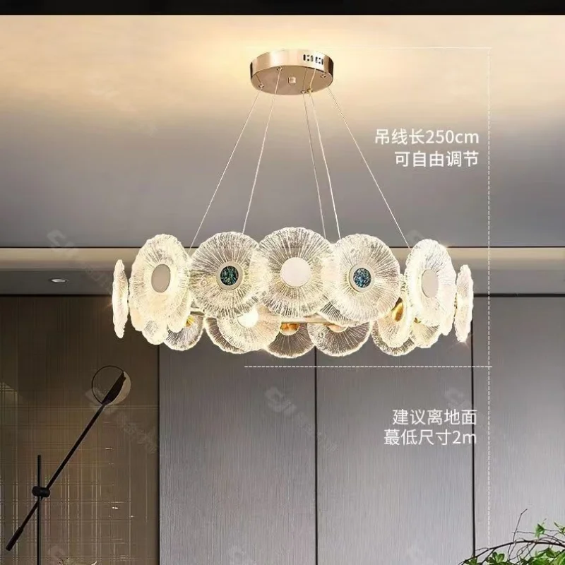 Современные роскошные стеклянные светодиодные подвесные светильники 2023 года, домашний декор, подвесной светильник, декоративная люстра для гостиной 1