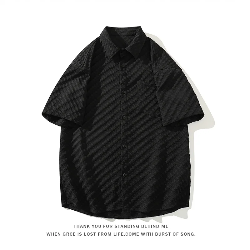 Стиль Дизайн Повседневная гавайская черная рубашка с коротким рукавом Мужская пляжная блузка 2023 Летняя одежда Оверсайз 4XL 5XL 3