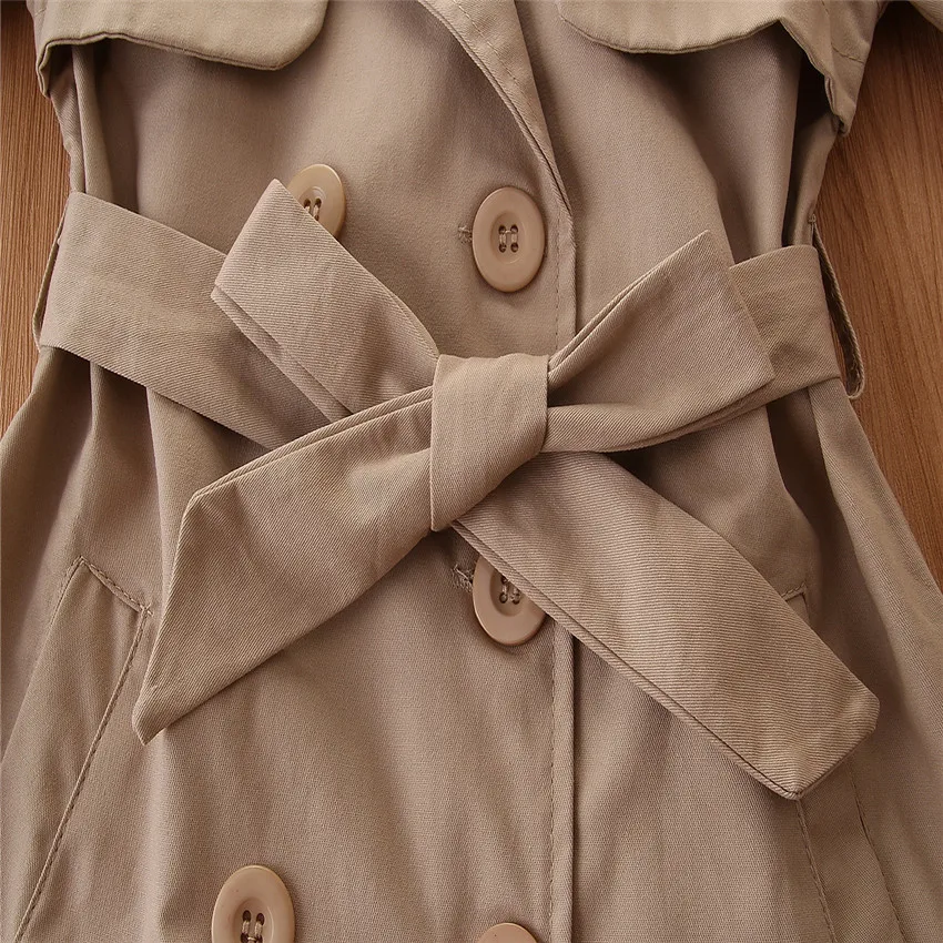 Тренч в британском стиле для девочек 2-7 лет, весенне-осенние новые модные однобортные куртки для детей, детская одежда для прогулок 5