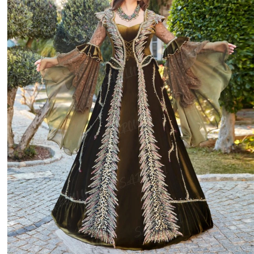 Уникальное турецкое традиционное вечернее платье, Женское вечернее платье для султана, Арабские вечерние платья, Vestidos De Gala 3