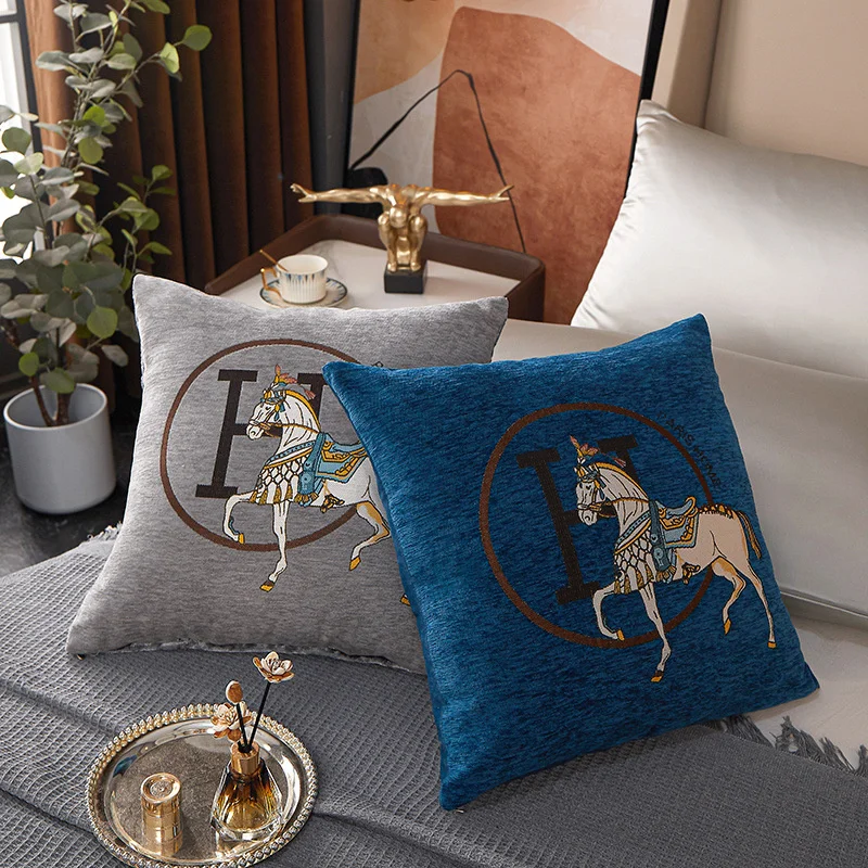 Хлопчатобумажная лошадь в парижском стиле, наволочка для подушки, пуф, наволочка 45 * 45, домашний декор для гостиной, роскошный мягкий диван, диван Funda 1