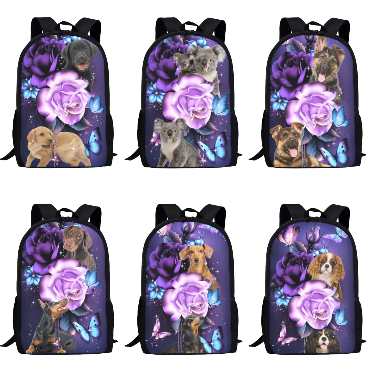 Школьные сумки для девочек с принтом Cavalier King большой емкости, 3D Чарльз Спаниель, Волшебная книжная сумка для мальчиков-подростков, женский рюкзак 0