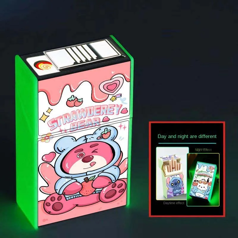 Электронная зажигалка Sanrio Hello Kitty Kuromi Pochacco, Светоизлучающий портсигар, Бесшумная Перезаряжаемая Зажигалка В подарок 5