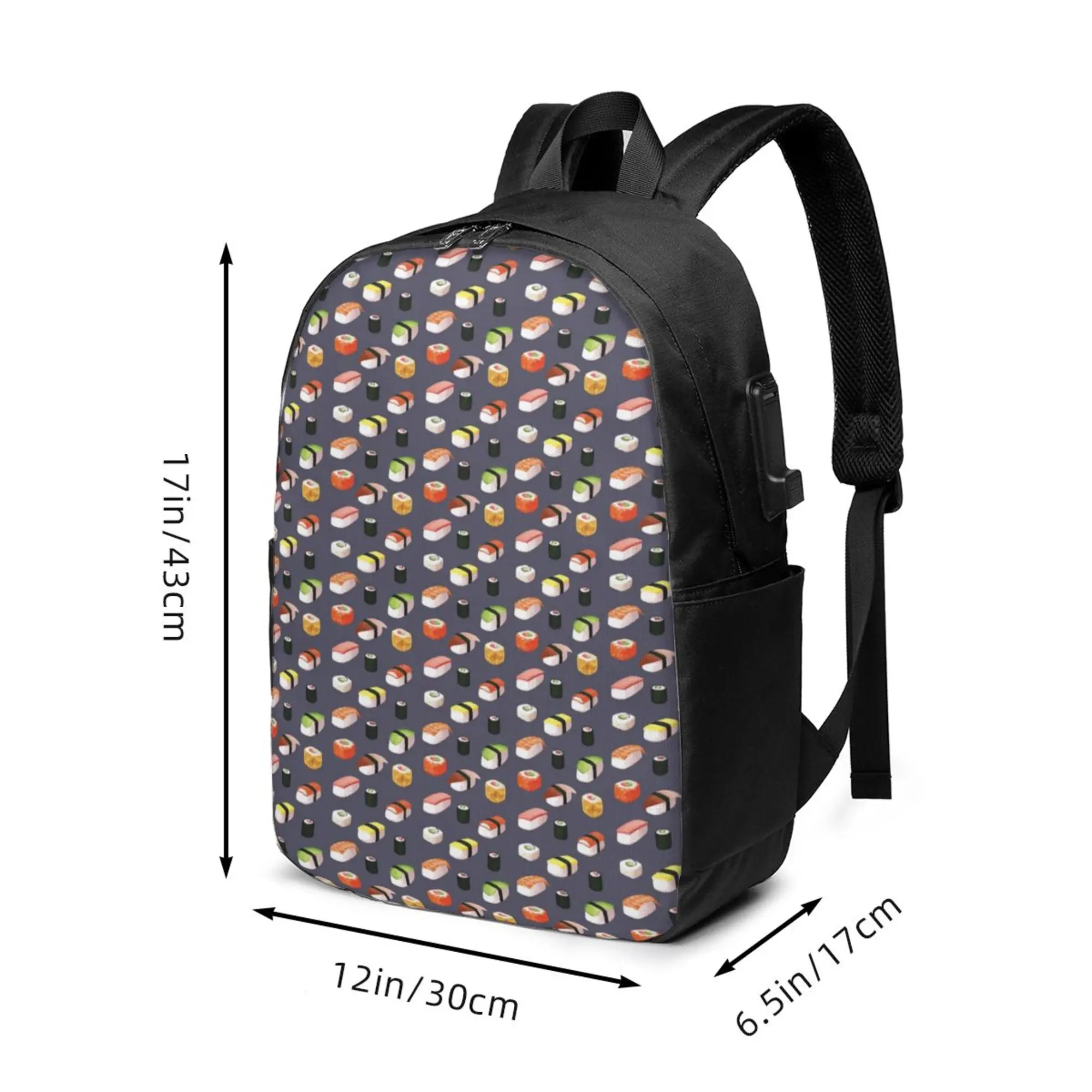 Японский школьный рюкзак с рисунком Суши большой емкости для ноутбука, Модный Водонепроницаемый Регулируемый Спортивный рюкзак для путешествий 2
