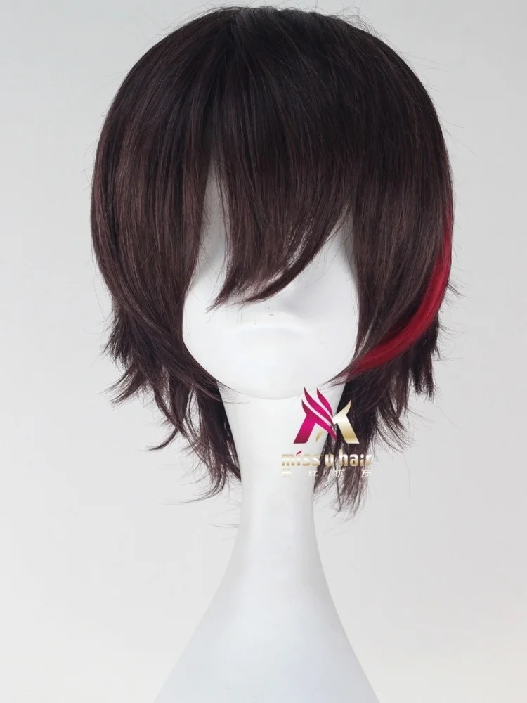аниме теплое Японское аниме Guilty Crown (GC) Ren'ai Saiban Косплей парик для вечеринки на Хэллоуин, сценическая постановка, короткие волосы + шапочка для парика 3