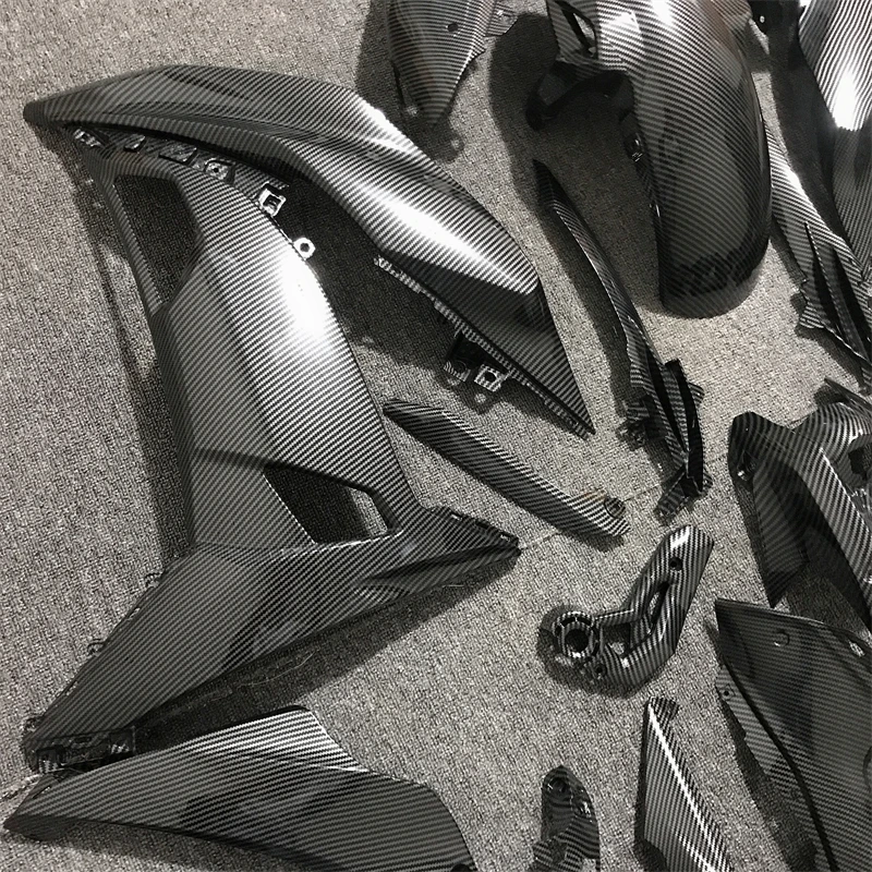 дешевый Полный комплект обтекателей для Kawasaki EX 650 2017 2018 Инжекционный мотоцикл Яркие капоты Кузов цветочного карбонового волокна 5