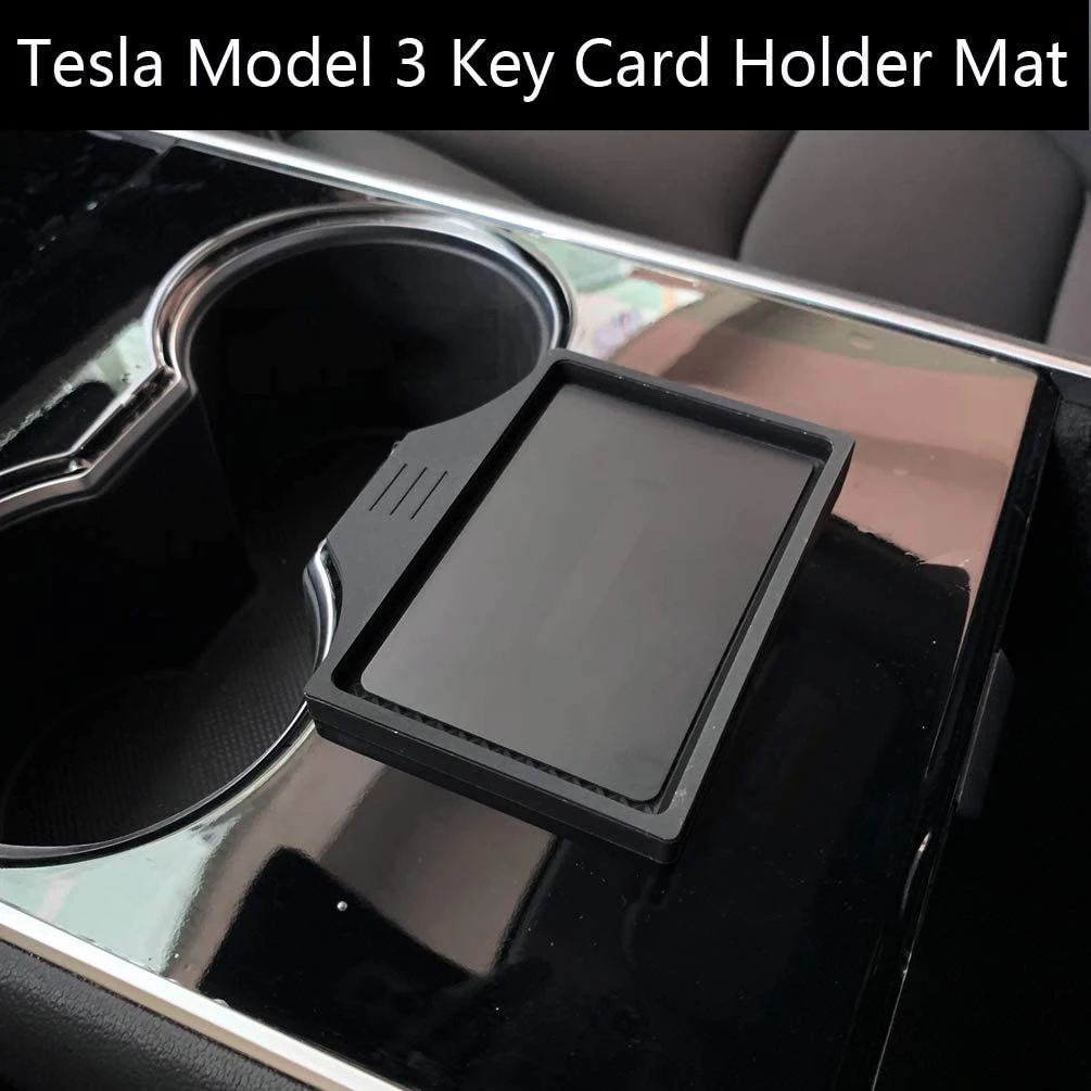 для центральной консоли Tesla Model 3 Y, противоскользящий держатель для ключей, черный мягкий силиконовый коврик, отделка подстаканника центральной консоли 5